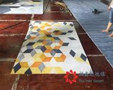样板房客厅卧室中式地毯几何图形地毯现代简约彩色格子地毯定制
