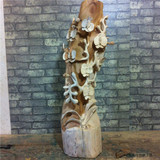 崖柏花鸟摆件 根雕极品陈化毛料木雕把件天然造型创意工艺品家居