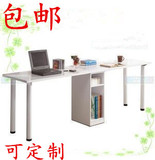 特价包邮简易实木双人电脑桌办公桌学生双人书桌学习桌长桌可定做
