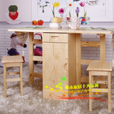 特价松木家具创意小多功能折叠餐桌椅组合实木现代简约1.2米桌