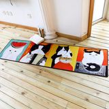韩式卡通时尚猫咪地毯 可爱萌趣脚垫床边垫客厅厨房长条地垫防滑