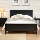 新款黑色简约地中海北欧床实木床1.5 1.8米双人床单人床欧式床