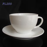 可定制logo咖啡杯 纯白卡布奇诺杯 陶瓷杯子 厚胎200毫升350毫升