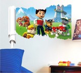 狗狗巡逻队3d立体墙贴幼儿园卡通儿童房卧室客厅自粘墙壁贴纸贴画