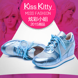 Kiss Kitty运动女鞋春季新款欧美时尚内增高真皮系带深口单鞋
