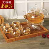 玻璃茶具套装花茶壶田园花果茶水果茶泡茶壶加热欧式花茶茶具套装