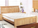 橡木床1.5米实木双人单人床木质双人床1.2/1.8米可调高低 储物床