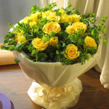 道歉花19朵黄玫瑰鲜花速递长沙同城免费配送市区送货上门实体花店