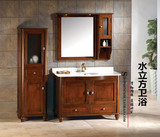 新款欧式浴室柜组合美式橡木仿古落地卫浴柜洗漱台储物洗脸盆柜子