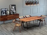 美式实木餐桌 铁艺现代家具办公会议桌长桌简约小户型餐桌椅组合