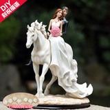 创意结婚礼物欧式定制家居装饰品摆件送闺蜜新婚礼品实用马工艺品
