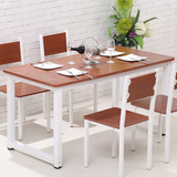 简易钢木圆角餐桌椅组合简约现代家用餐桌快餐桌椅批发饭店餐桌椅