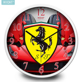 现代法拉利红Ferrari汽车造型挂钟创意专卖4S店静音霸气时钟定制