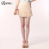 ROEM韩国罗燕夏季新品女蕾丝褶皱雪纺半身短裙RCWH32501M正品