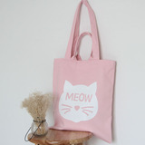 包邮 猫咪 Cat 喵星人 Meow 单肩手提包 帆布包 文艺复古环保袋
