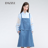 DAZZLE地素 2016夏装新品 宽松版型吊带干练牛仔连衣裙 2M2O299