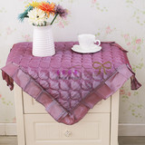 夹棉布艺韩式床头柜罩防尘罩床头柜套紫色咖啡色棕色粉色一件包邮
