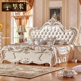 里米家具 欧式床双人床 白色法式实木床公主床1.8米高箱床婚床