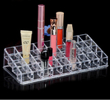 亚克力透明水晶桌面口红座36格指甲油唇彩睫毛膏整理展示架收纳盒