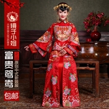 中式婚服龙凤褂敬酒服大码孕妇可穿结婚红色秀禾服女新娘礼服嫁衣