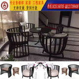 新中式家具售楼处洽谈椅 休闲单人沙发椅 咖啡厅会所现代实木椅子