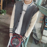 2016春季新款韩版男士休闲针织衫青少年立领薄款开衫外套学生上衣