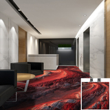 洗手间地砖防水3D装饰贴画酒店餐厅防滑地贴画卧室地板贴纸火山岩