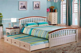 地中海双人床实木床美式乡村1.5米1.8米储物床简约带抽屉婚床