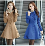2016新款冬季时尚女装韩版加厚毛呢外套女修身中长款羊毛呢子大衣