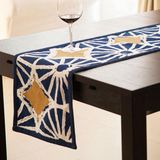 全纯棉美式西餐桌布长条形客厅茶几桌巾桌旗桌子装饰布定制蓝色去