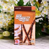 韩国进口零食品LOTTE乐天花生巧克力棒粒粒果仁手指涂层饼干32克