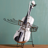 小提琴模型摆件道具 橱窗样板房服装店家居 装饰品摆件艺术品铁皮