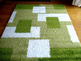 美国代购 地毯 绿白格子简约清新设计现代 5x8时尚客厅卧室装饰毯
