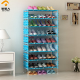 DIY创意组装简易鞋柜置物架收纳架鞋架 糖果色儿童鞋柜多层大容量