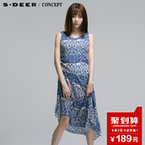 s.deer【聚】圣迪奥专柜正品青花图案连衣裙S14281279