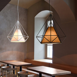 美式工业风北欧复古铁艺餐厅钻石吊灯奶茶店服装店咖啡厅单头吊灯