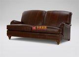 美式新古典实木家具定制简约现代进口牛皮双人三人位沙发真皮沙发
