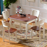 地中海餐桌椅美式乡村大小户型餐桌折叠桌子实木可伸缩烤漆餐桌椅