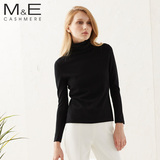M＆E新款100%纯山羊绒衫堆领高领基础百搭毛衣外套