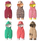 0-123岁男女婴儿童宝宝背带裤带帽连体冬季婴幼外出服装开裆保暖