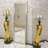 简约现代高端大气长方形穿衣镜有框镜子墙壁镜落地式壁挂镜全身镜