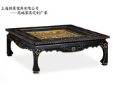 新中式仿古实木雕刻茶桌  新古典正方形茶几 客厅高端家具可定制