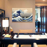 神奈川冲浪里日式无框装饰画挡电表箱客厅餐厅办公室卧室床头挂画