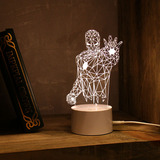 摸小台灯LED创意生日礼物USB卧室个性装饰3D灯钢铁侠夜灯遥控灯触