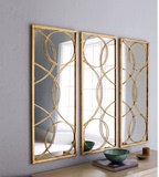 欧式美式铁艺装饰镜壁挂艺术镜餐边镜墙面壁饰方形组合金属挂画
