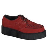 代购 嘻哈朋克鞋Demonia402年代红麂皮厚底鞋朋克红高跟鞋