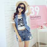 夏装女子夏季短款新款通勤马甲外套纯色韩版女马夹女孩夏季衣服。