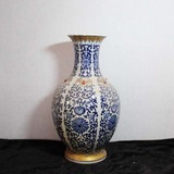 清代青花瓶 镶红宝石 绿松石 仿古瓷器 古玩古董收藏精品