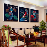 云南民族风人物画客厅墙画卧室餐厅背景壁画挂画抽象无框画