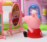包邮粉红猪小妹带房子梳妆台灯光音乐佩佩猪发BB声儿童过家家玩具